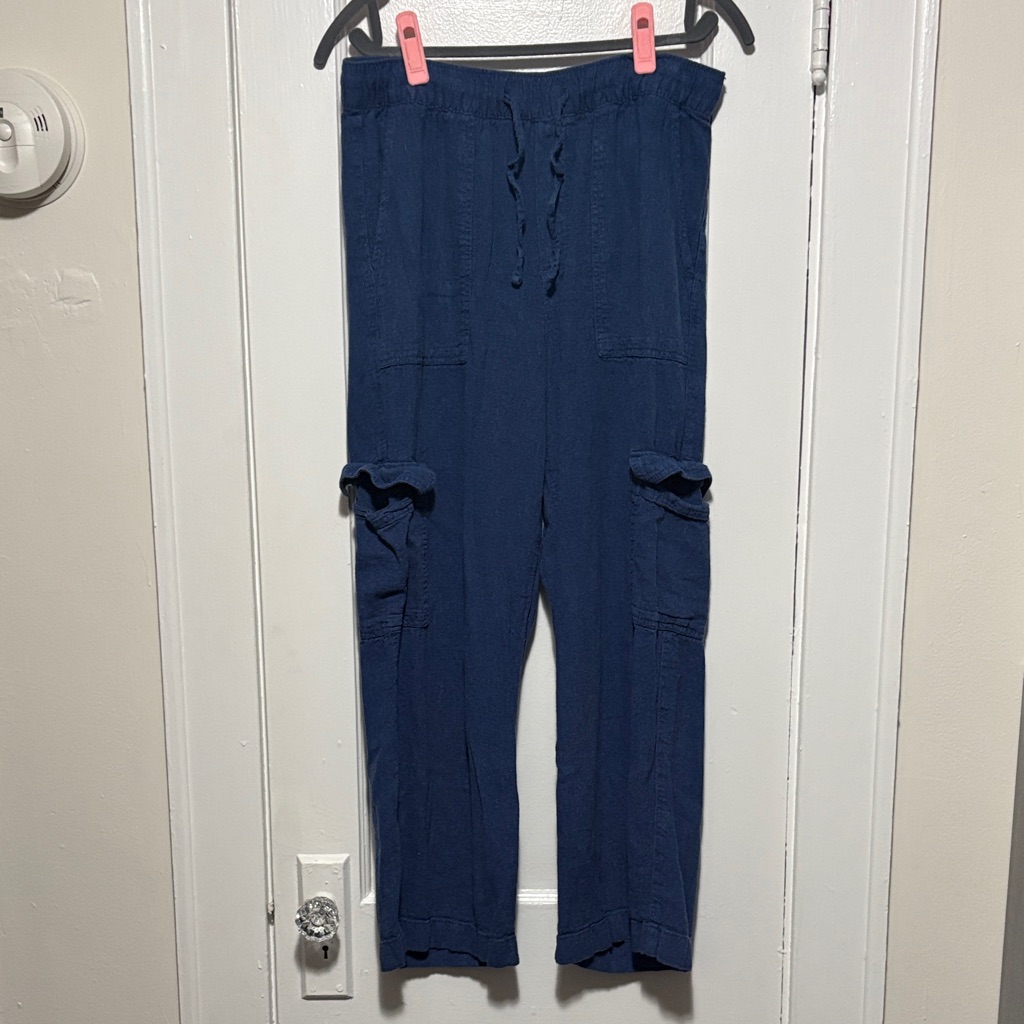 Gap Drawstring Linen Cargo Pants
